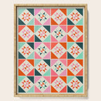 Festive Quilt Pattern in Pink, Red And Green Serving Tray Gallery Image 1