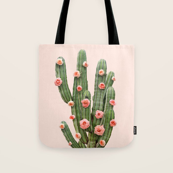CACTUS AND ROSES Tote Bag Gallery Image 1