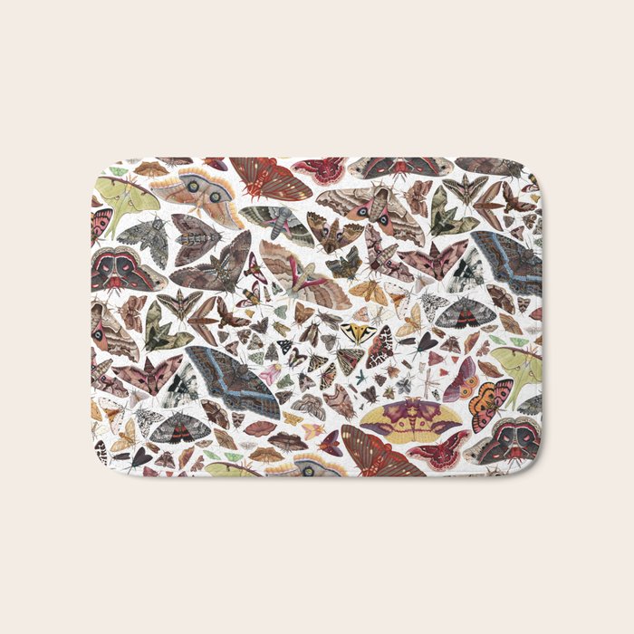 Moths of North America Pattern Bath Mat Gallery Image 1