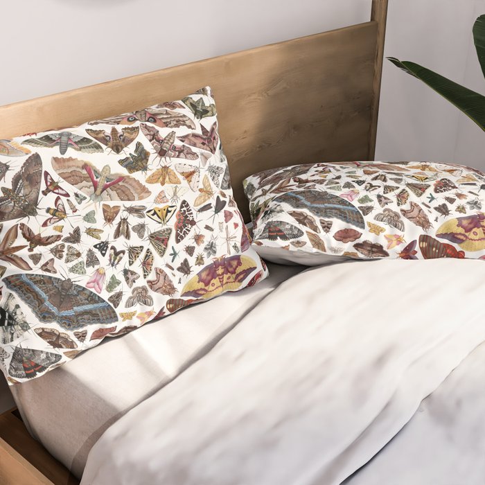 Moths of North America Pattern Pillow Sham Gallery Image 2