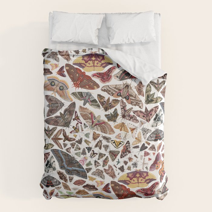 Moths of North America Pattern Duvet Cover