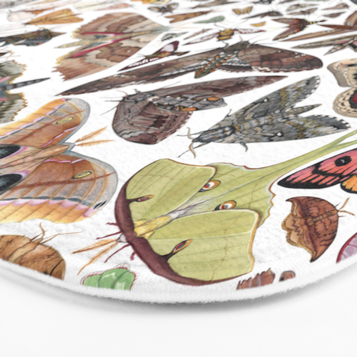 Moths of North America Pattern Bath Mat Gallery Image 3