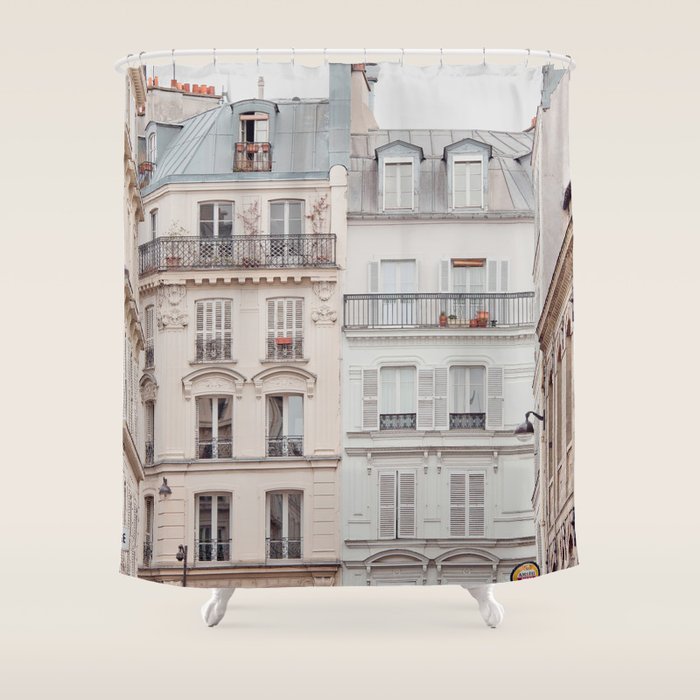 Bonjour Montmartre - Paris Architecture, Travel Photography Shower Curtain Gallery Image 1