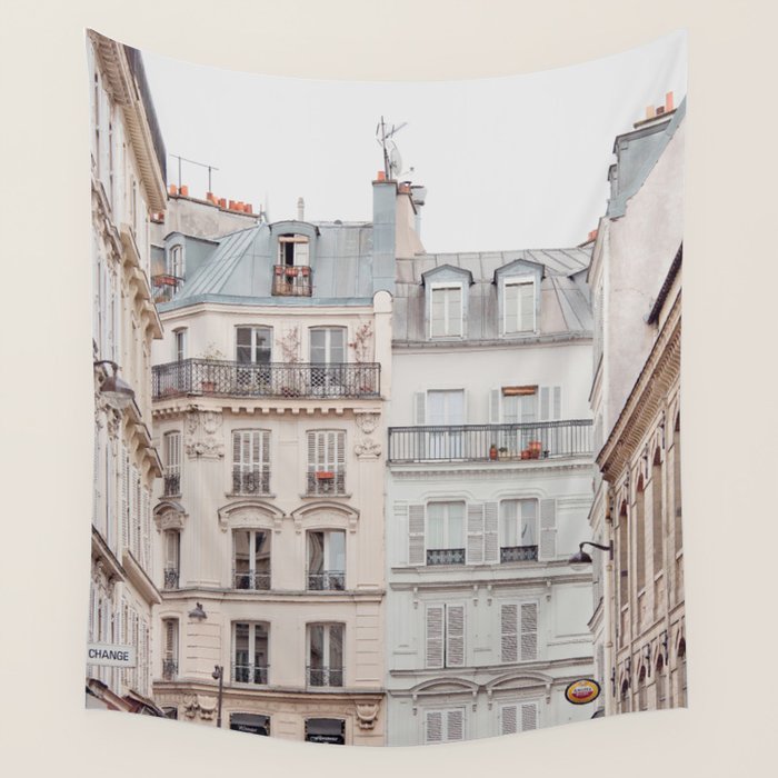 Bonjour Montmartre - Paris Architecture, Travel Photography Wall Tapestry Gallery Image 4