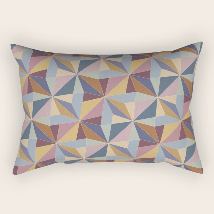 Kaleidoscope Tile Pattern II Cool Tone Pastel Rectangular Pillow Gallery Image 2