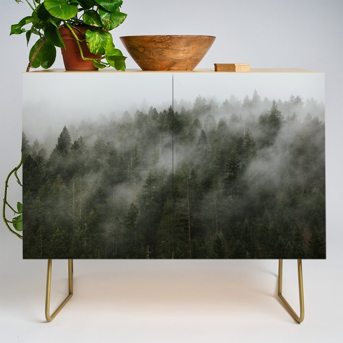 Pacific Northwest Foggy Forest Credenza Gallery Image 1