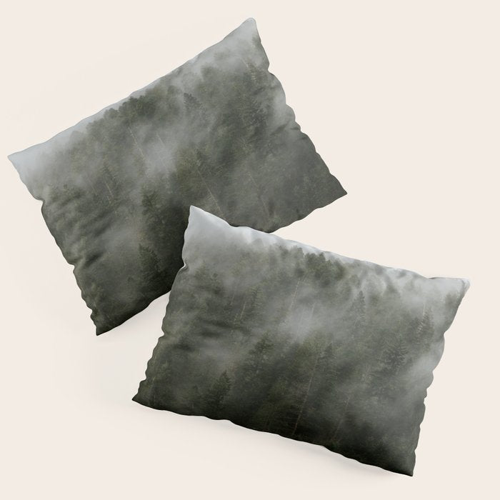Pacific Northwest Foggy Forest Pillow Sham Gallery Image 3