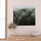 Pacific Northwest Foggy Forest Wall Tapestry Gallery Image 2