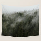 Pacific Northwest Foggy Forest Wall Tapestry Gallery Image 4