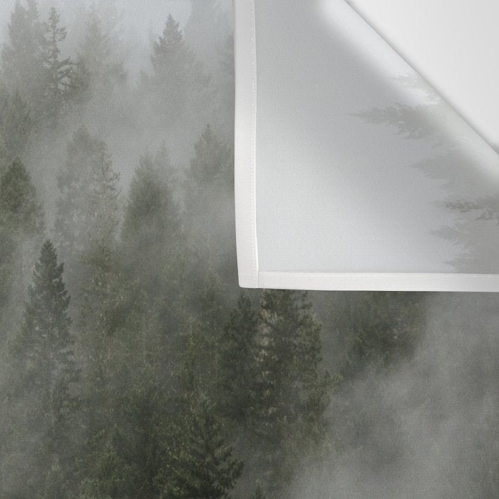 Pacific Northwest Foggy Forest Wall Tapestry Gallery Image 3
