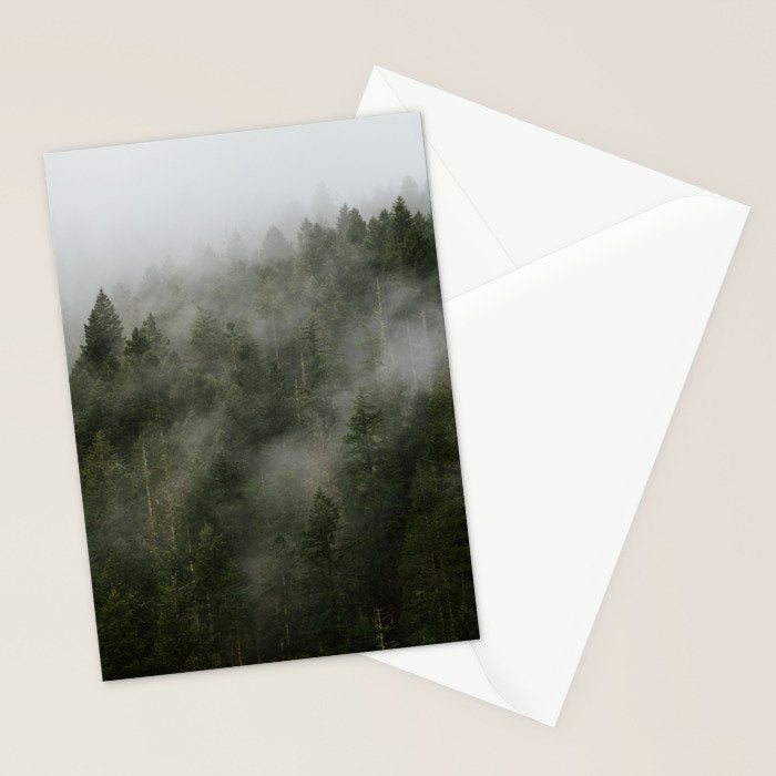 Pacific Northwest Foggy Forest Stationery Card Gallery Image 2