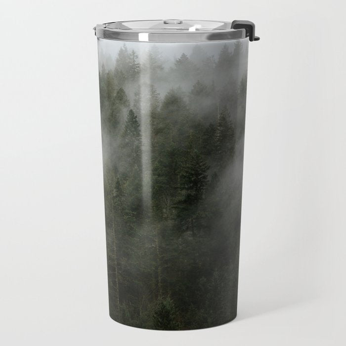 Pacific Northwest Foggy Forest Travel Mug Gallery Image 2