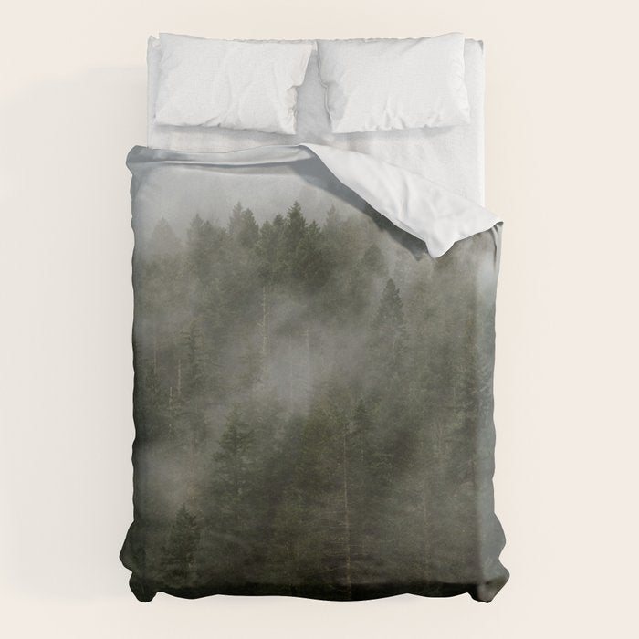 Pacific Northwest Foggy Forest Duvet Cover Gallery Image 6