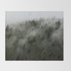 Pacific Northwest Foggy Forest Throw Blanket Gallery Image 2
