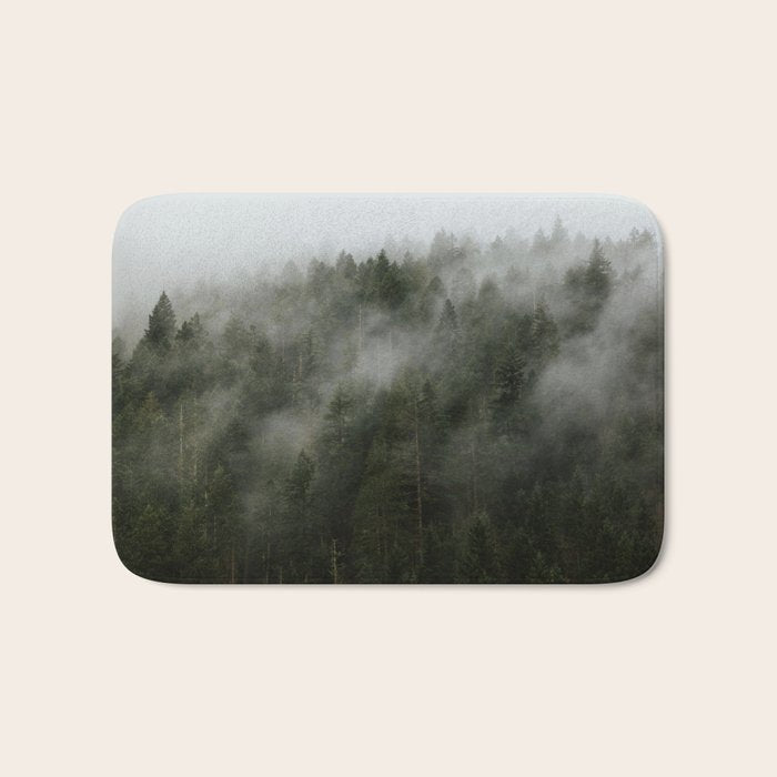 Pacific Northwest Foggy Forest Bath Mat Gallery Image 1