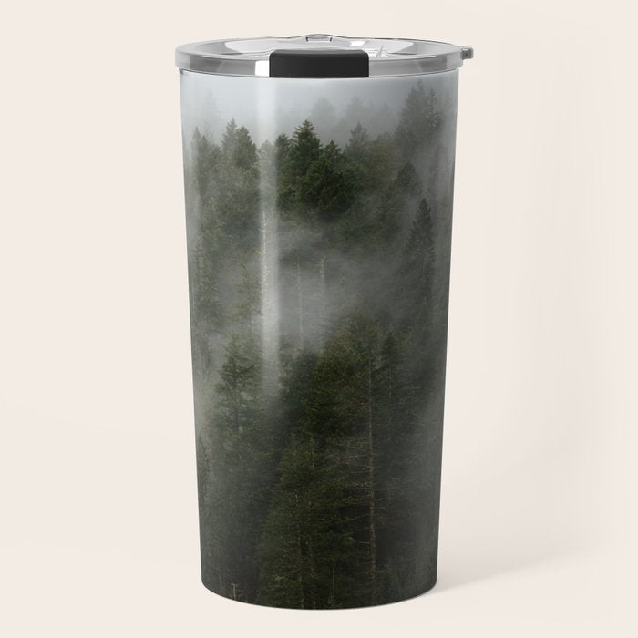 Pacific Northwest Foggy Forest Travel Mug Gallery Image 1