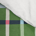 Windowpane Plaid Blue Pink on Green Comforter Gallery Image 4
