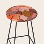 Diverse happy people face doodle pattern Stool Gallery Image 2