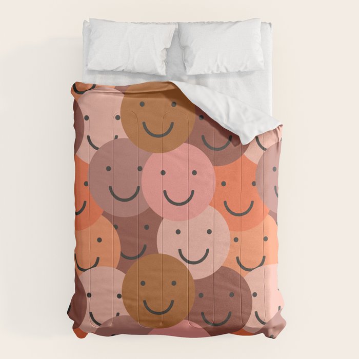 Diverse happy people face doodle pattern Comforter Gallery Image 6