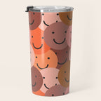 Diverse happy people face doodle pattern Travel Mug Gallery Image 3