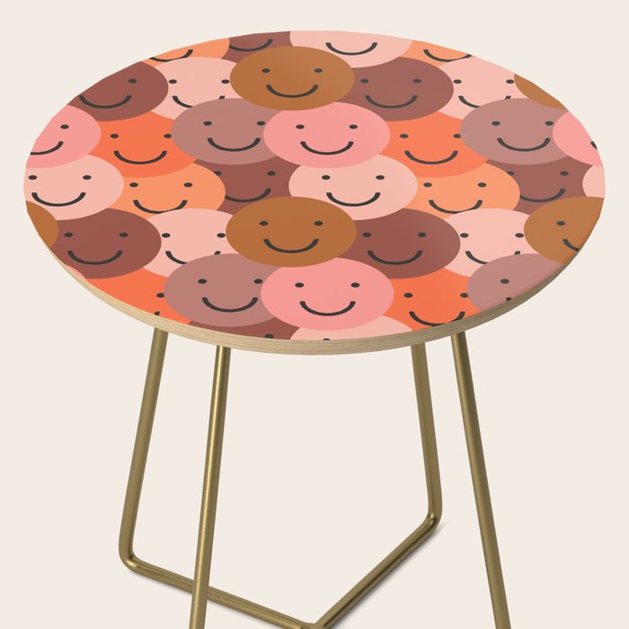Diverse happy people face doodle pattern Side Table Gallery Image 2