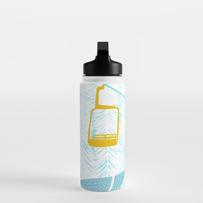 chairlift, winter blue Water Bottle Gallery Image 3
