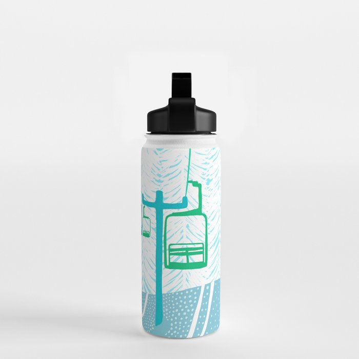 chairlift, winter blue Water Bottle Gallery Image 2