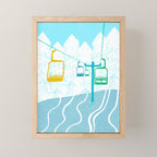 chairlift, winter blue Mini Art Print Gallery Image 1