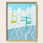 chairlift, winter blue Serving Tray Gallery Image 1