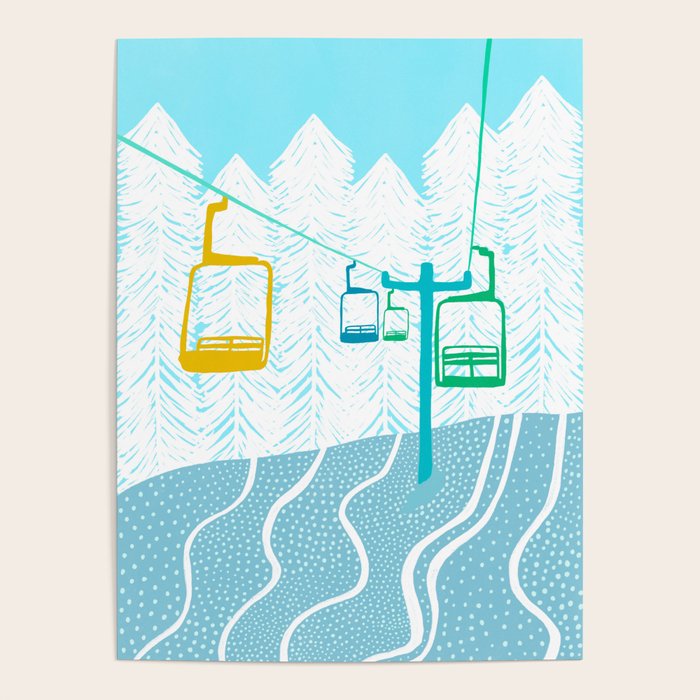 chairlift, winter blue Poster Gallery Image 1