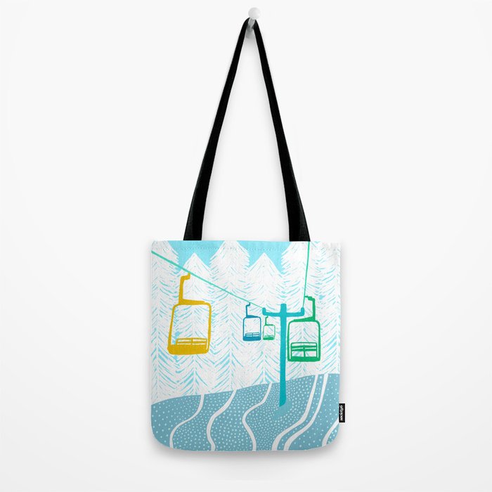 chairlift, winter blue Tote Bag Gallery Image 2