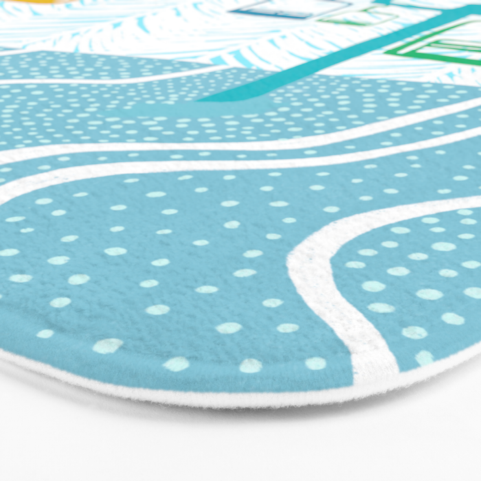 chairlift, winter blue Bath Mat Gallery Image 3