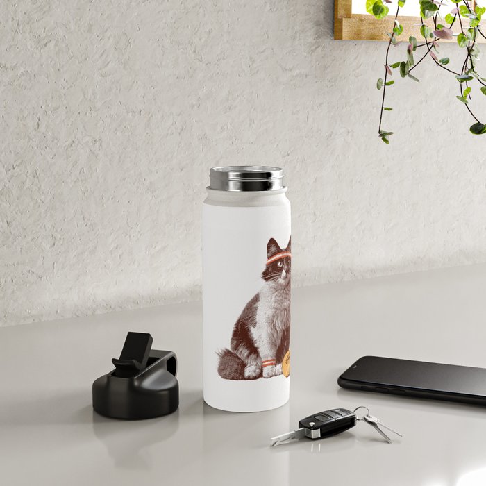 Tennis Cat Water Bottle Gallery Image 4