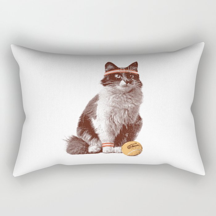 Tennis Cat Rectangular Pillow Gallery Image 1