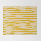 Abstract Organic Stripes Pattern in Mustard Yellow Throw Blanket Gallery Image 2