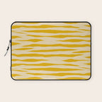 Abstract Organic Stripes Pattern in Mustard Yellow Laptop Sleeve Gallery Image 1