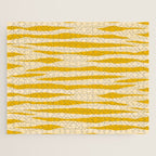 Abstract Organic Stripes Pattern in Mustard Yellow Jigsaw Puzzle Gallery Image 1