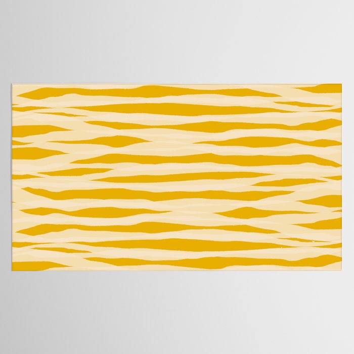 Abstract Organic Stripes Pattern in Mustard Yellow Tablecloth Gallery Image 2