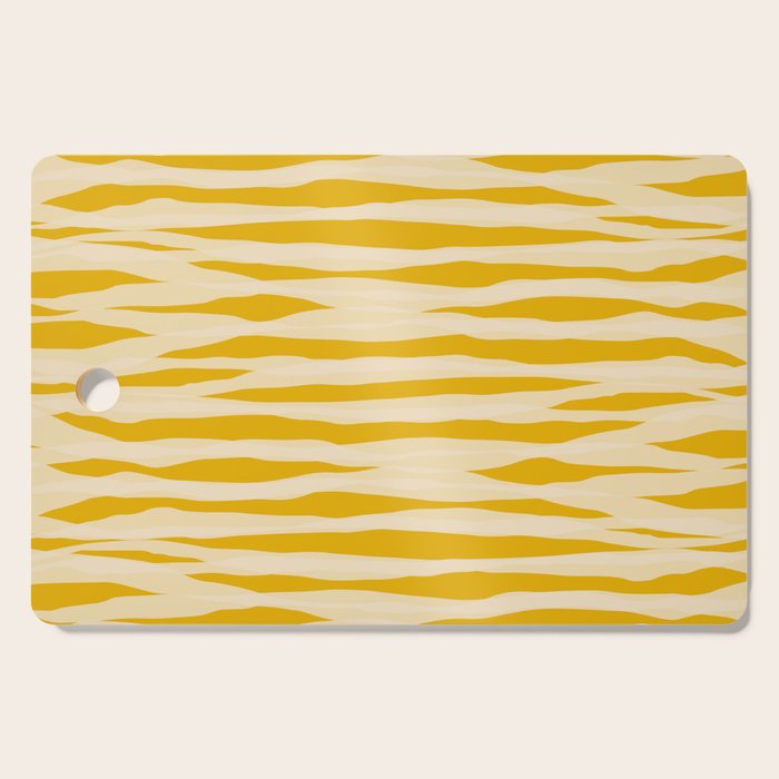 Abstract Organic Stripes Pattern in Mustard Yellow Cutting Board Gallery Image 1