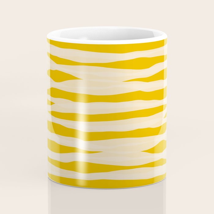 Abstract Organic Stripes Pattern in Mustard Yellow Coffee Mug Gallery Image 4