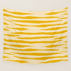 Abstract Organic Stripes Pattern in Mustard Yellow Wall Tapestry Gallery Image 4