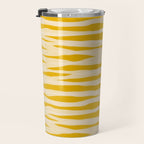 Abstract Organic Stripes Pattern in Mustard Yellow Travel Mug Gallery Image 3