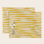 Abstract Organic Stripes Pattern in Mustard Yellow Placemat Gallery Image 1