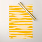 Abstract Organic Stripes Pattern in Mustard Yellow Wrapping Paper Gallery Image 1