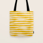 Abstract Organic Stripes Pattern in Mustard Yellow Tote Bag Gallery Image 1