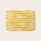 Abstract Organic Stripes Pattern in Mustard Yellow Bath Mat Gallery Image 1