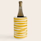 Abstract Organic Stripes Pattern in Mustard Yellow Wine Chiller Gallery Image 3