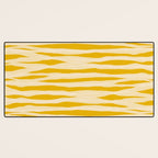 Abstract Organic Stripes Pattern in Mustard Yellow Desk Mat Gallery Image 3