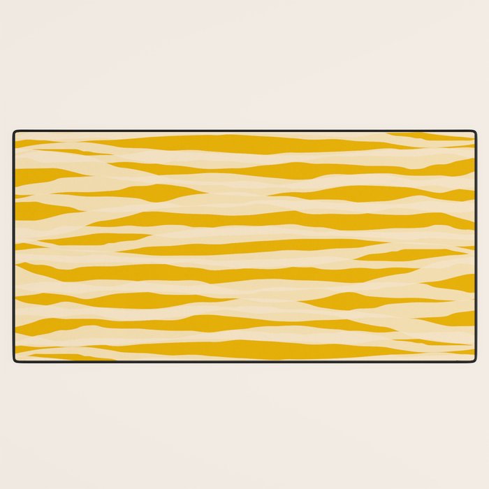 Abstract Organic Stripes Pattern in Mustard Yellow Desk Mat Gallery Image 3