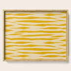 Abstract Organic Stripes Pattern in Mustard Yellow Serving Tray Gallery Image 1